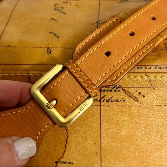 Alviero Martini Vintage 1A Classe Brown Geo Coated Canvas Weekender Bag - Picture 6 of 13